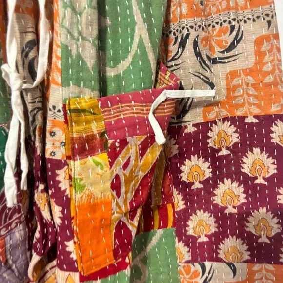 Kantha Blinkbuy Jogger Pants Multicolor Small to Large Boho Kantha Patchwork New - Picture 5 of 7